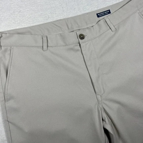 Mizzen+Main Pants Mens 38x32 Beige Baron Chino Athletic Performance Golf - Picture 1 of 8